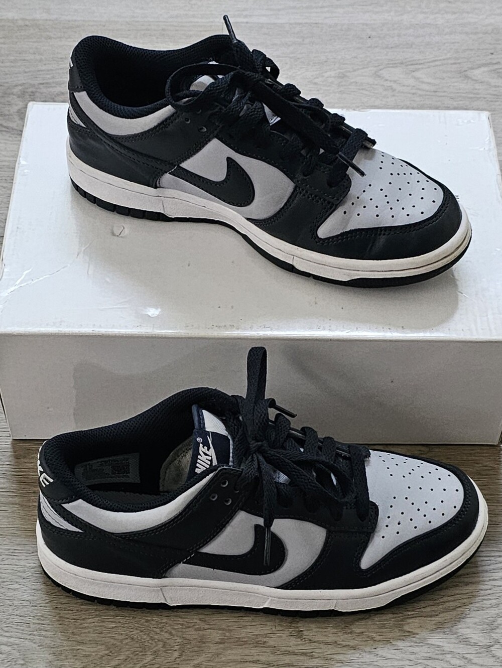 Nike Dunk Low Navy Gray Kids Sneakers Size 5.5Y